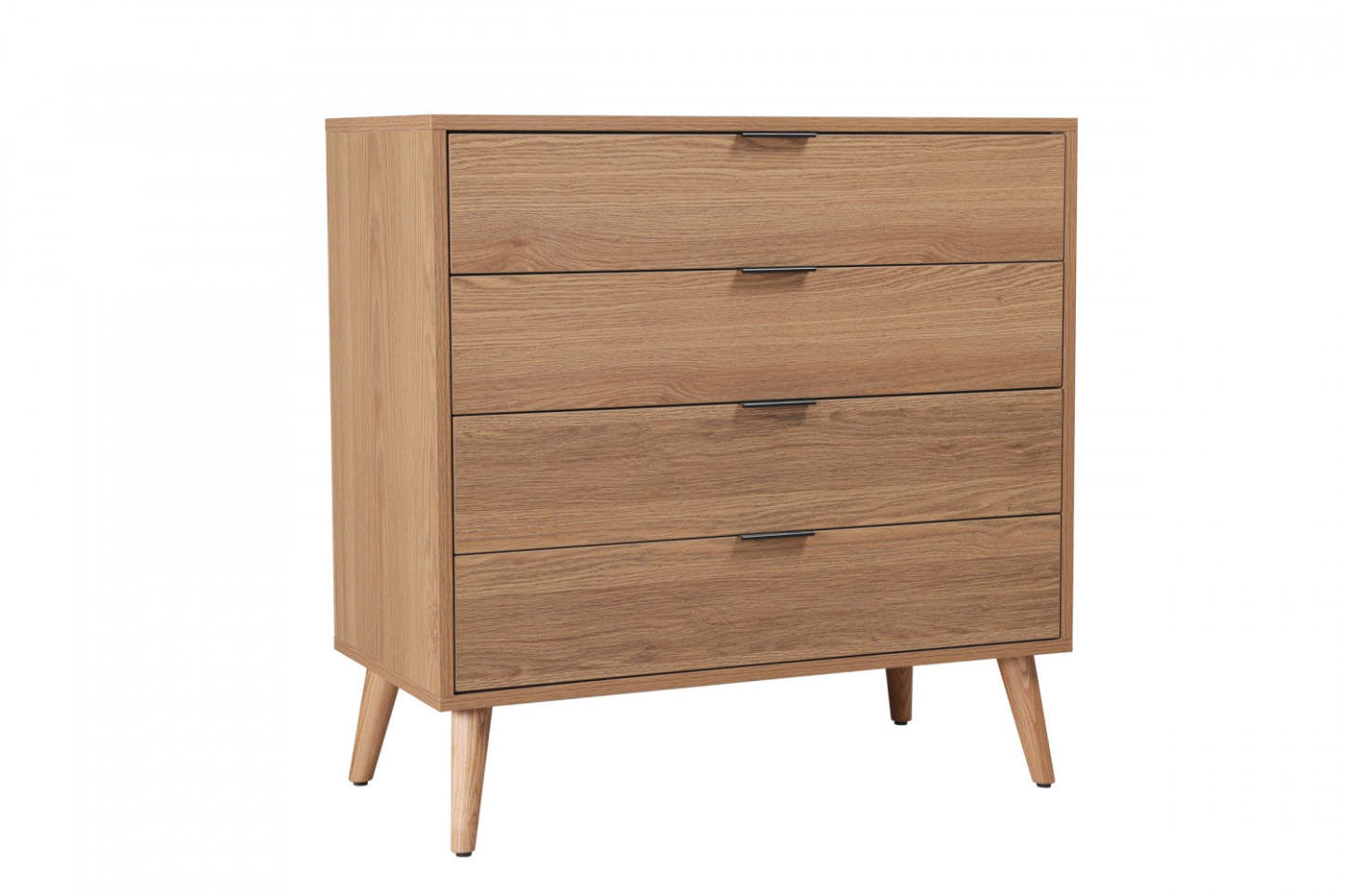 Commode Flashby avec 4 tiroirs - Faux bois naturel | Commode Flashby Avec 4 Tiroirs - Faux Bois Naturel