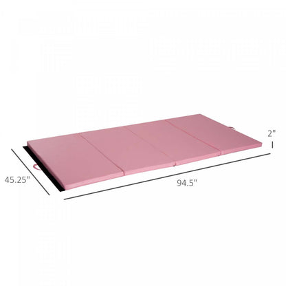 Soozier 4ft X 8ft X 2inch Tapis de gymnastique pliant Tri-fold avec poignées de transport pour Mm|Soozier 4pix6pix2pouce Pu Cuir Gymnastique Culbutage Tapis De Gym Arts Pliant Yoga Exercice Tampon 4