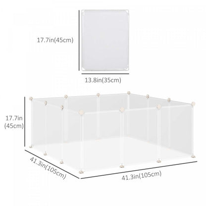 Pawhut Parc Pour Animal Domestique, Cage Pour Petit Animal Cloture Ouverte En Plastique Portable 12