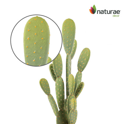 Cactus artificiel à 21 oreilles de lapin dans un pot en terre cuite | Cactus opuntia artificiel de 21 po en pot terre cuite | D10H1ZWS