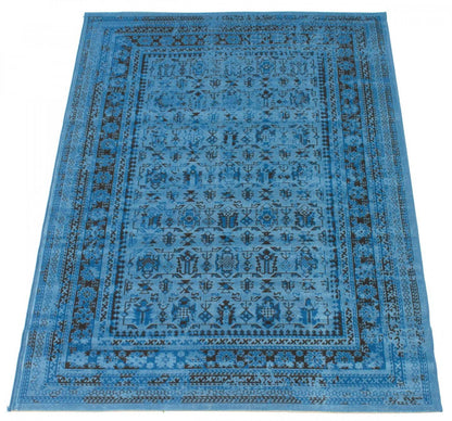 Awena Blue 5'3 x 7'7 Area Rug|Carpette Awena bleue 5 pi 3 po x 7 pi 7 po|D86FII2K