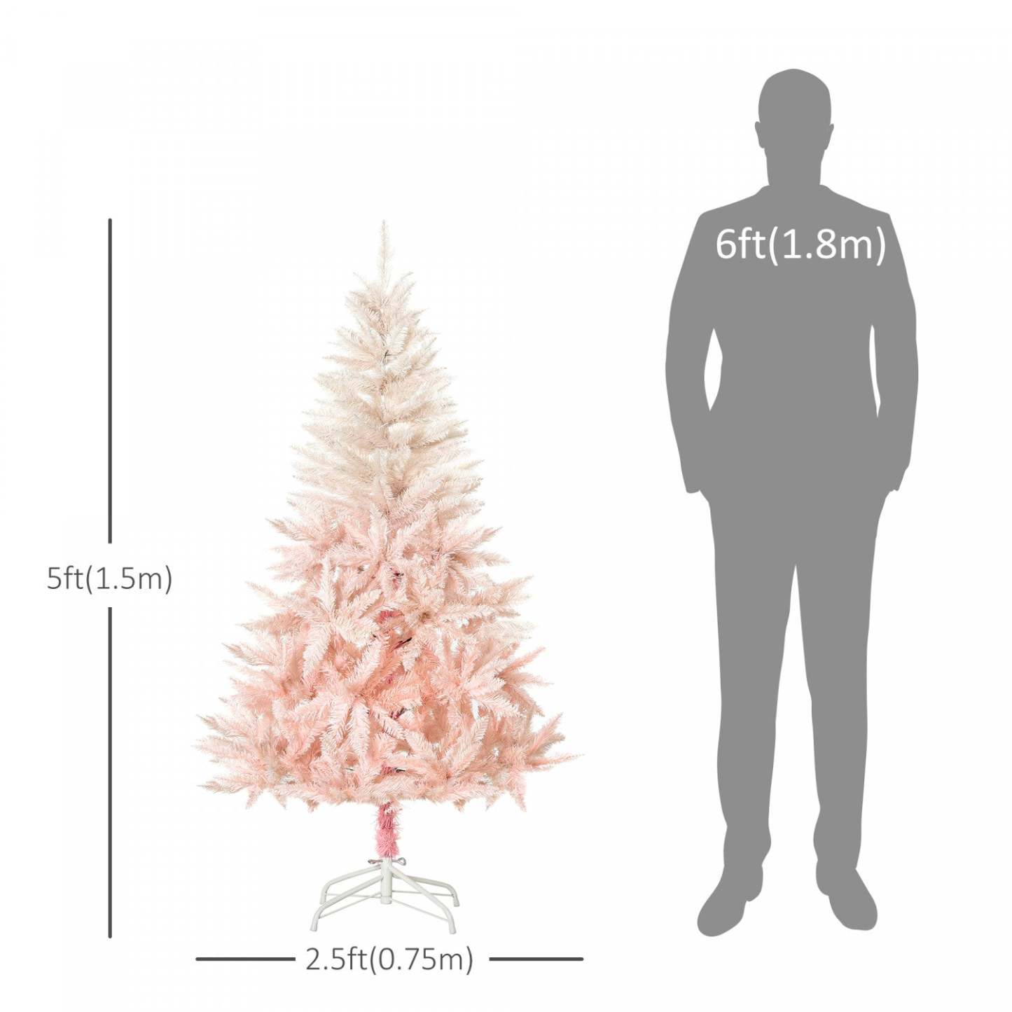 Homcom 5ft Arbre De Noël Artificiel Avec 450 Pointes|Homcom Arbre De Noël Artificiel De 5 Pieds Avec 450 Pointes