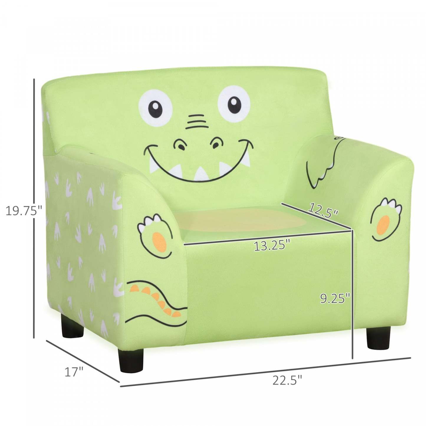 Qaba Fauteuil Enfant, Chaise avec Accoudoirs pour École Maternelle, Canapé pour Enfants dans la Chambre, Jardin d'Enfants avec Animaux Mignons | Qaba Fauteuil Enfant Design Grand Confort Avec Accoudoirs Assise Dossier Rembourrés Revêtement Velours