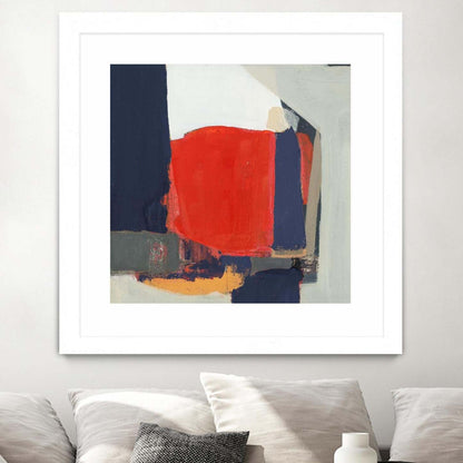 Orange Crush V6 Matted and Framed White 30x30 Wall Art|Œuvre d'art murale imprimée blanche et mate « Orange Crush V6 » 30 x 30