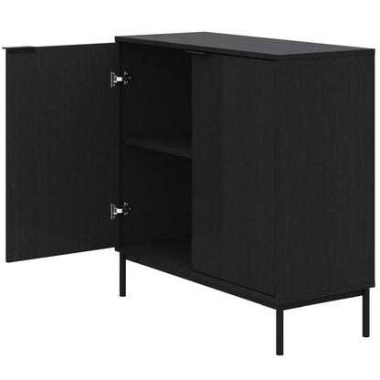 Nordika Armoire de rangement mince à 2 portes - Noir | Armoire de rangement mince Nordika à 2 portes - noire