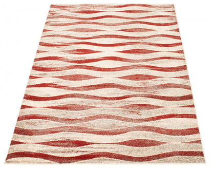 Arusha ivoire / rouge 6'7 x 9'6 tapis de zone|Carpette Arusha ivoirerouge 6 pi 7 po x 9 pi 6 po|D27WI03X