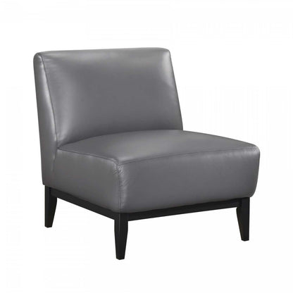 Chaise d'appoint Murdock Cuir gris foncé | Fauteuil D'appoint Murdock En Cuir Gris Fonce