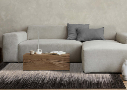 Tapis Amelia Dense Black Beige Border Area Rug - 5'3 x 7'7|Carpette dense Amelia noire et beige à motif de bordure - 5 pi 3 po x 7 pi 7 po