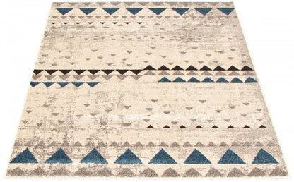 Tapis Raja ivoire-bleu - 7'10 x 10'2|Carpette Raja ivoire-bleu - 7 pi 10 pox 10 pi 2 po| D29YR64H