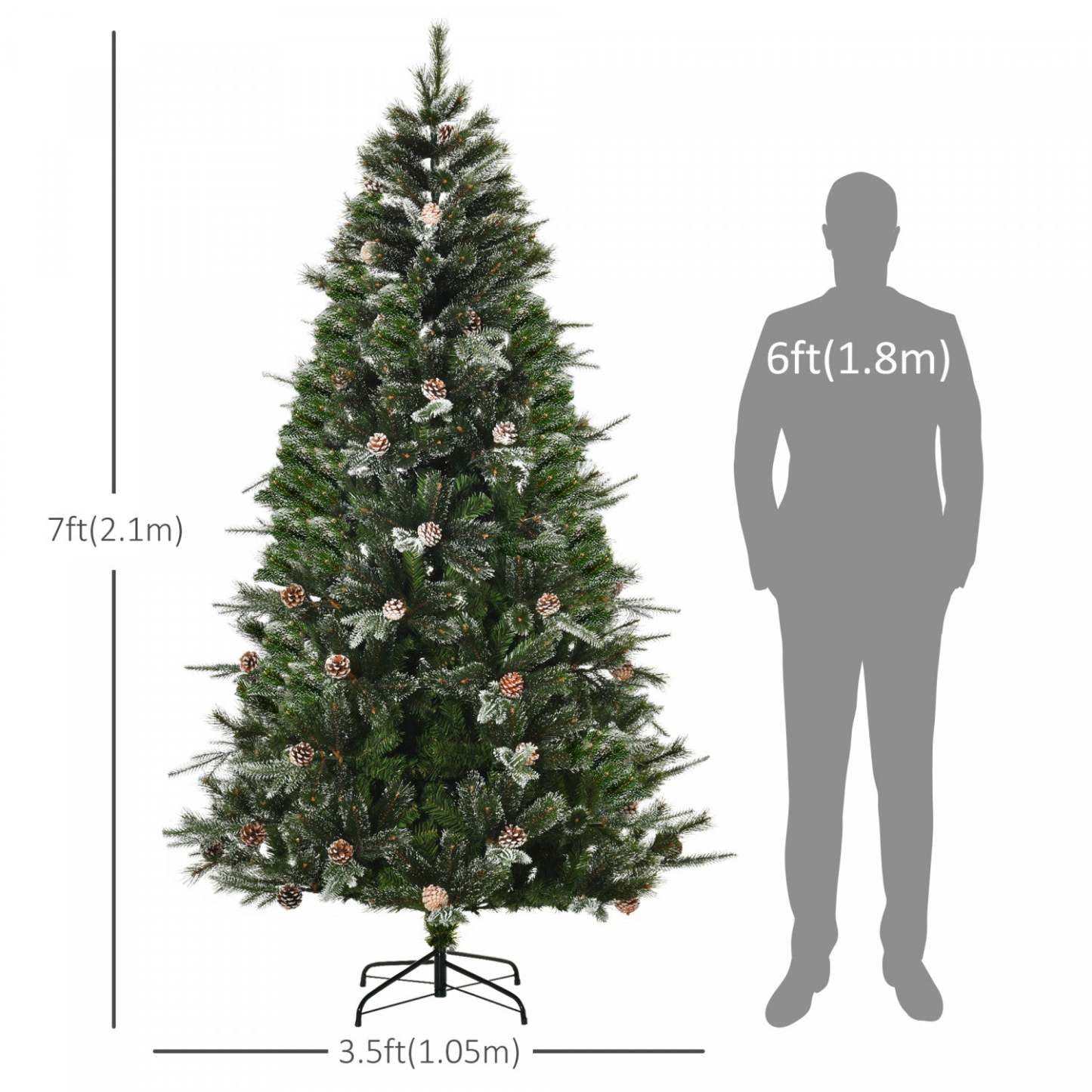 Homcom 7ft Arbre De Noël Artificiel Avec 986 Branches|Homcom Arbre De Noël Artificiel De 7 Pieds Avec 986 Branches