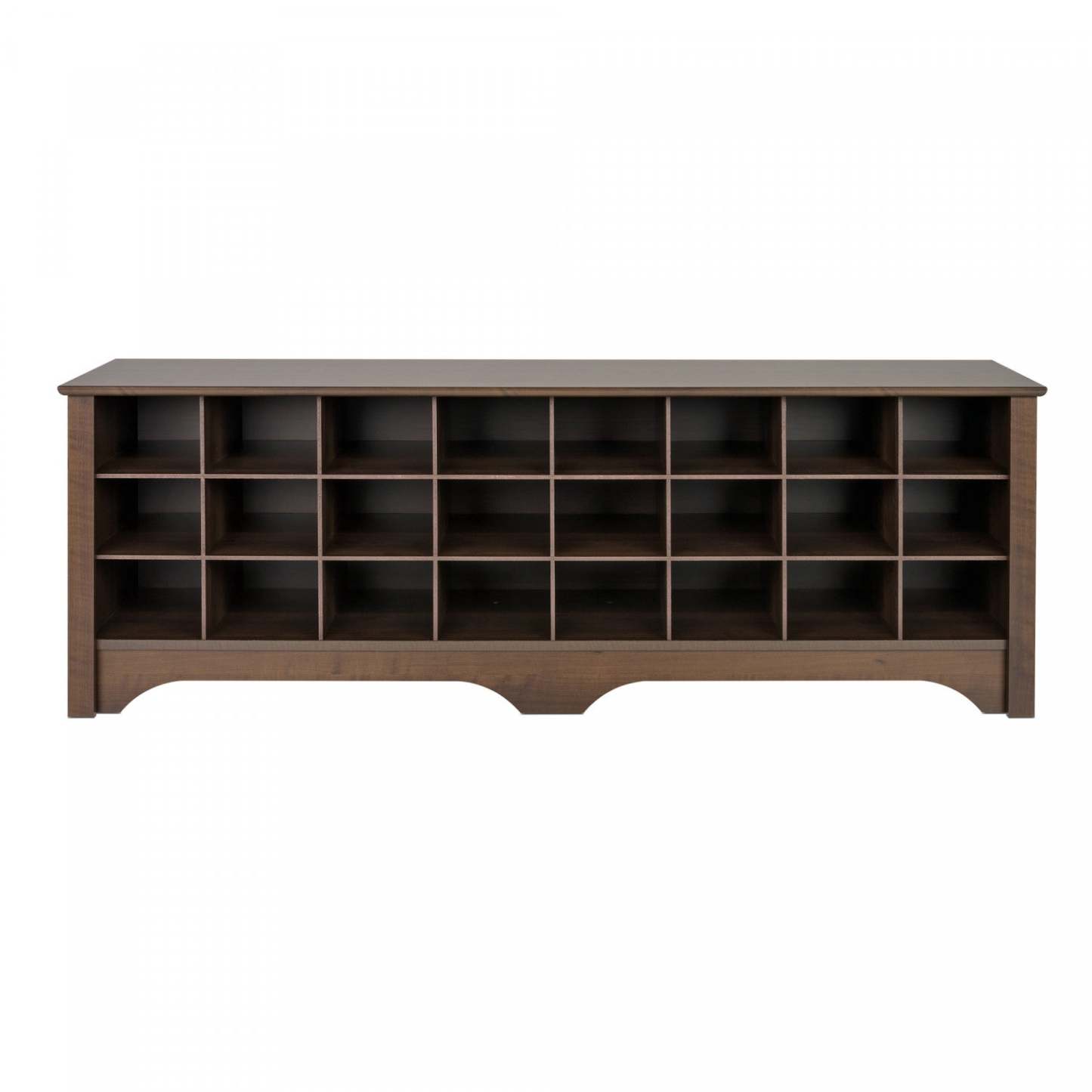 Twenty-Four Pair Shoe Storage Cubby Bench - Espresso|Banc à compartiments de rangement pour 24 paires de chaussures - espresso