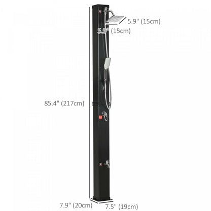 Douche solaire extérieure Outsunny de 7 pieds avec pommeau de douche à main, 10,6 gallons