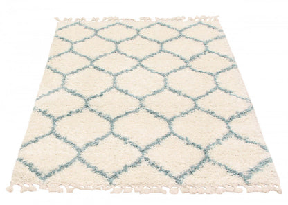 Helma Trellis Cream Shag 6'7 X 9'6 Area Rug|Carpette à poil long Helma Trellis crème 6 pi 7 po x 9 pi 6 po|D86F9FO7