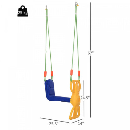 Qaba Balancoire Enfants En Plastique Suspendue Pour Aire De Jeux Exterieure 3 Ans Et Plus