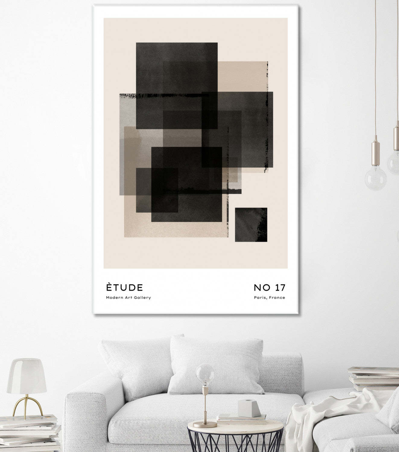 Œuvre d'art murale géante « Sans titre » 84 x 54