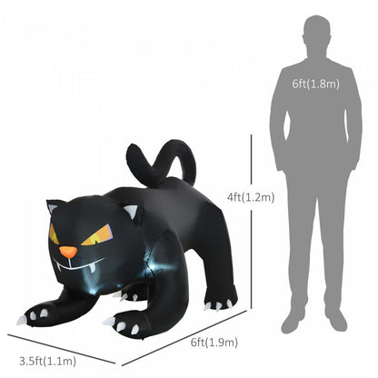 Homcom 4ft Black Cat Gonflable Halloween Décoration|Homcom Chat Noir Gonflable d'Halloween