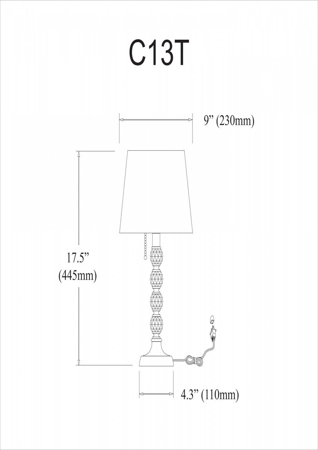 Lampe de table Crystal 1 lumière de Dainolite, boule de cristal courte, abat-jour blanc, finition chrome poli | Petite lampe de table Crystal de Dainolite en forme de boule de cristal, avec abat-jour blanc, fini chromé poli et 1 ampoule