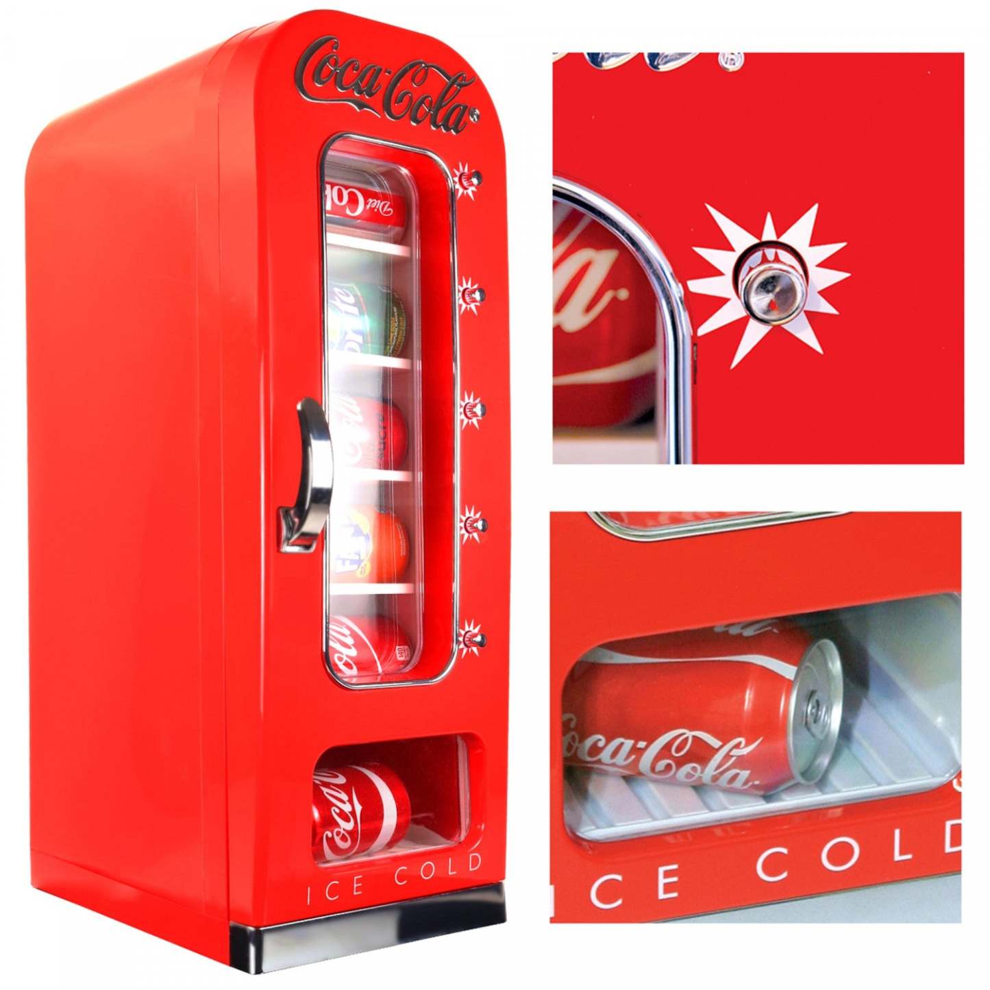Coca-Cola Retro 10 Can Vending Compact Refrigérateur|Réfrigérateur compact rétro Coca-Cola de style distributeur automatique pour 10 cannettes