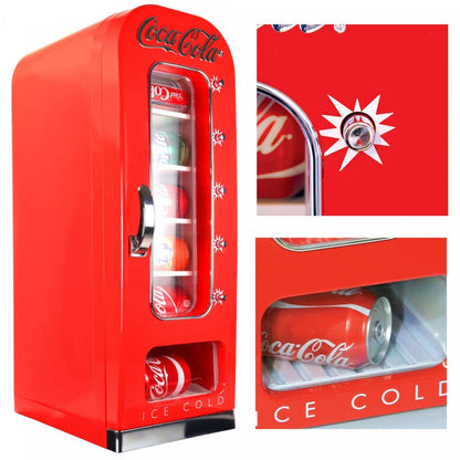 Coca-Cola Retro 10 Can Vending Compact Refrigérateur|Réfrigérateur compact rétro Coca-Cola de style distributeur automatique pour 10 cannettes