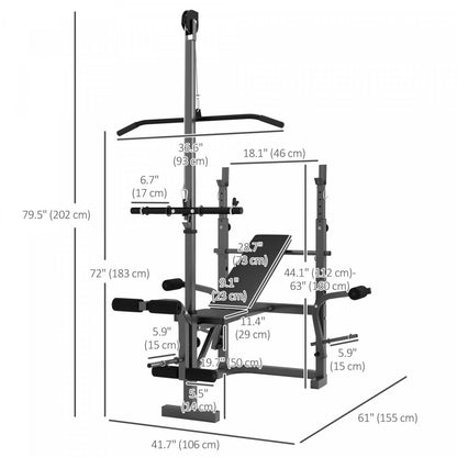 Soozier Banc de musculation multi-exercices incliné ou plat avec support pour développé couché