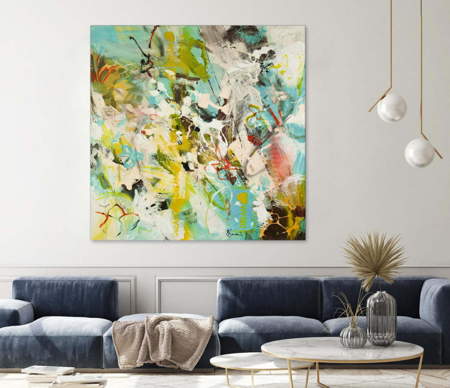 Œuvre d'art murale géante « Sweet Dream I » 72 x 72