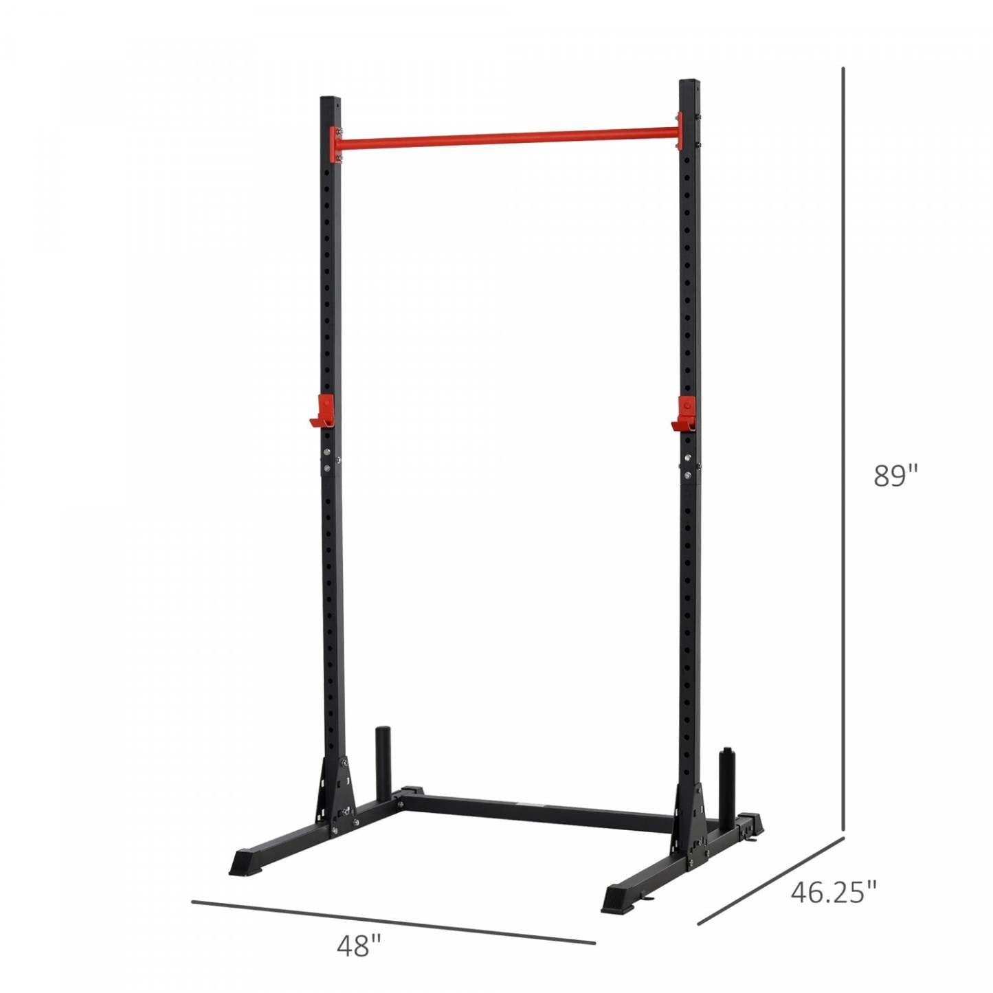 Soozier Barre réglable Power Rack Support Squat Stand Musculation Fitness Pull Up Poids Cage Gym A Domicil