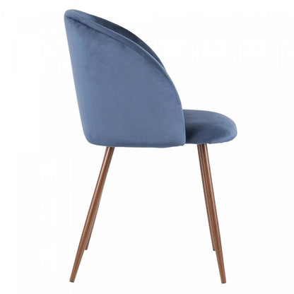 LumiSourceFran Blue Velvet Contemporary Dining Chair - Set of 2|Chaise de salle à manger contemporaine Fran en velours bleu - ensemble de 2
