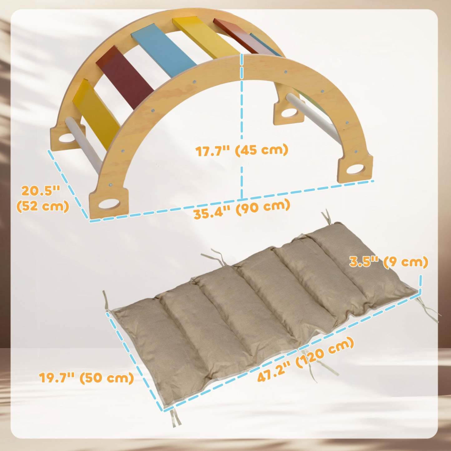Qaba 3 En 1 Jouet D'escalade Pour Les Enfants En Bas Age, Jouet D'escalade En Bois, Jouet A Bascule