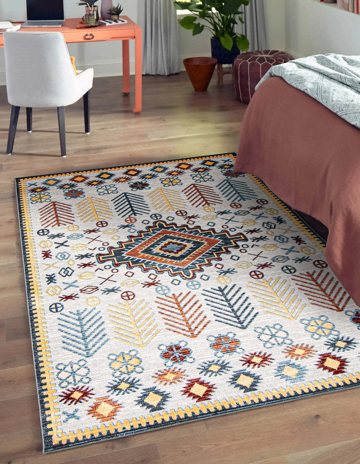 Tapis gris gypsy lavable en machine - 8'0 x 10'0|Carpette Gypsy grise lavable à la machine - 8 pi 0 po x 10 pi 0 po|D86FK095