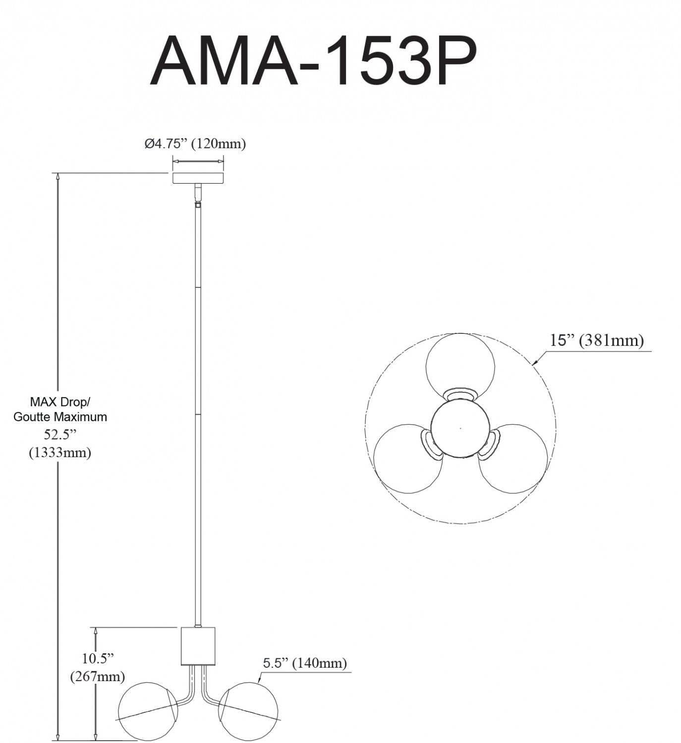 Dainolite Amanda 3 Light Pendant Aged Brass White Opal Glass Lamp|Luminaire suspendu Amanda de Dainolite en verre blanc opale, avec laiton vieilli et 3 ampoules
