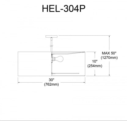 Dainolite Helena 4 Light Pendant 30 Dia Polished Chrome Finish Black Shade White Diffuser Lamp|Luminaire suspendu Helena de Dainolite de 30 po de diamètre avec abat-jour noir et blanc qui diffuse la lumière, fini chromé poli et 4 ampoules