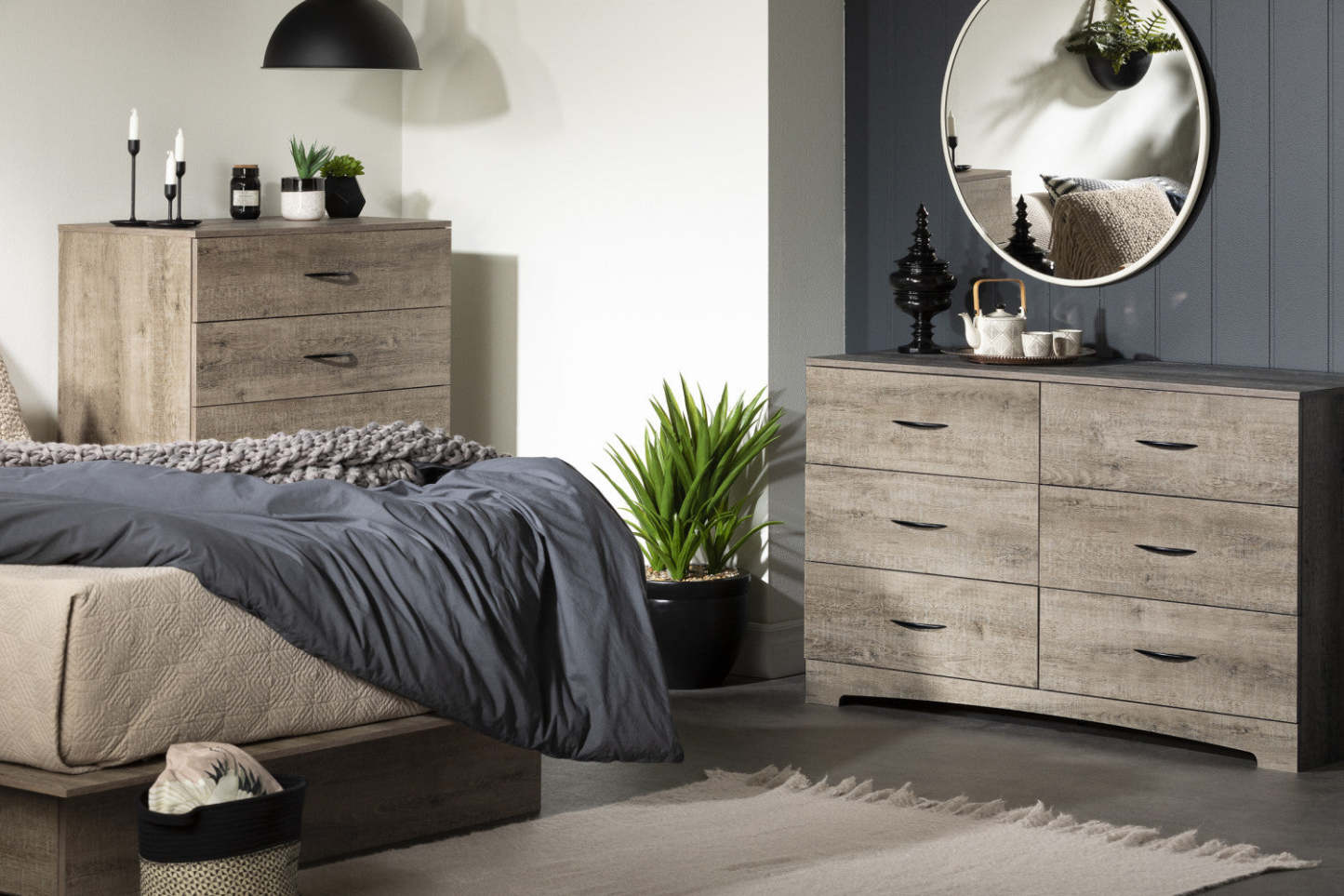 Commode Step One à 6 tiroirs - Chêne vieilli | Commode Step One à 6 tiroirs - Chêne vieilli