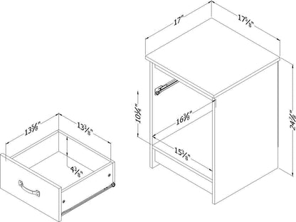 Tassio Table De Chevet 1 Tiroir Avec Espace De Rangement Ouvert - Chêne Vieilli