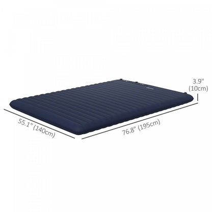 Matelas pneumatique de camping Outsunny, lit double avec pompe à pied et sac de transport