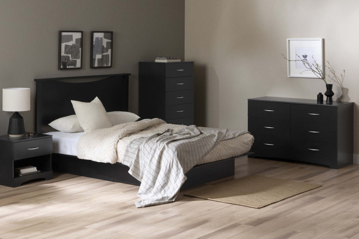 Commode 6 tiroirs Step One - Noir pur | Commode 6 tiroirs Step One - Noir uni