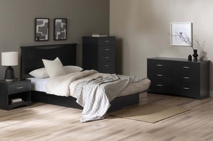 Commode 6 tiroirs Step One - Noir pur | Commode 6 tiroirs Step One - Noir uni