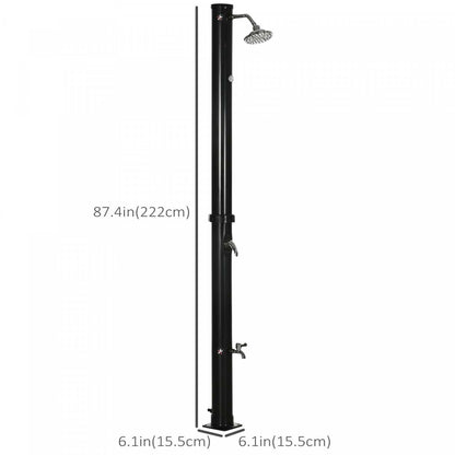 Douche solaire Outsunny de 5,3 gallons, douche extérieure pour jardin, noire