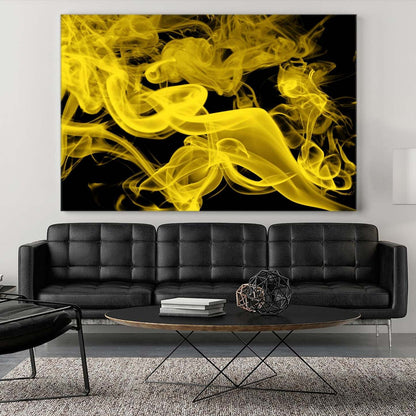 Œuvre d'art murale géante « Yellow Smoke » 72 x 48
