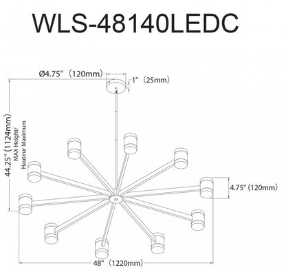 Dainolite Wilson Chandelier 140w Aged Brass White Acrylic Diffuser Lamp|Lustre Circulo de Wilson en acrylique blanc qui diffuse la lumière, avec finition en laiton vieilli et ampoule de 140 W