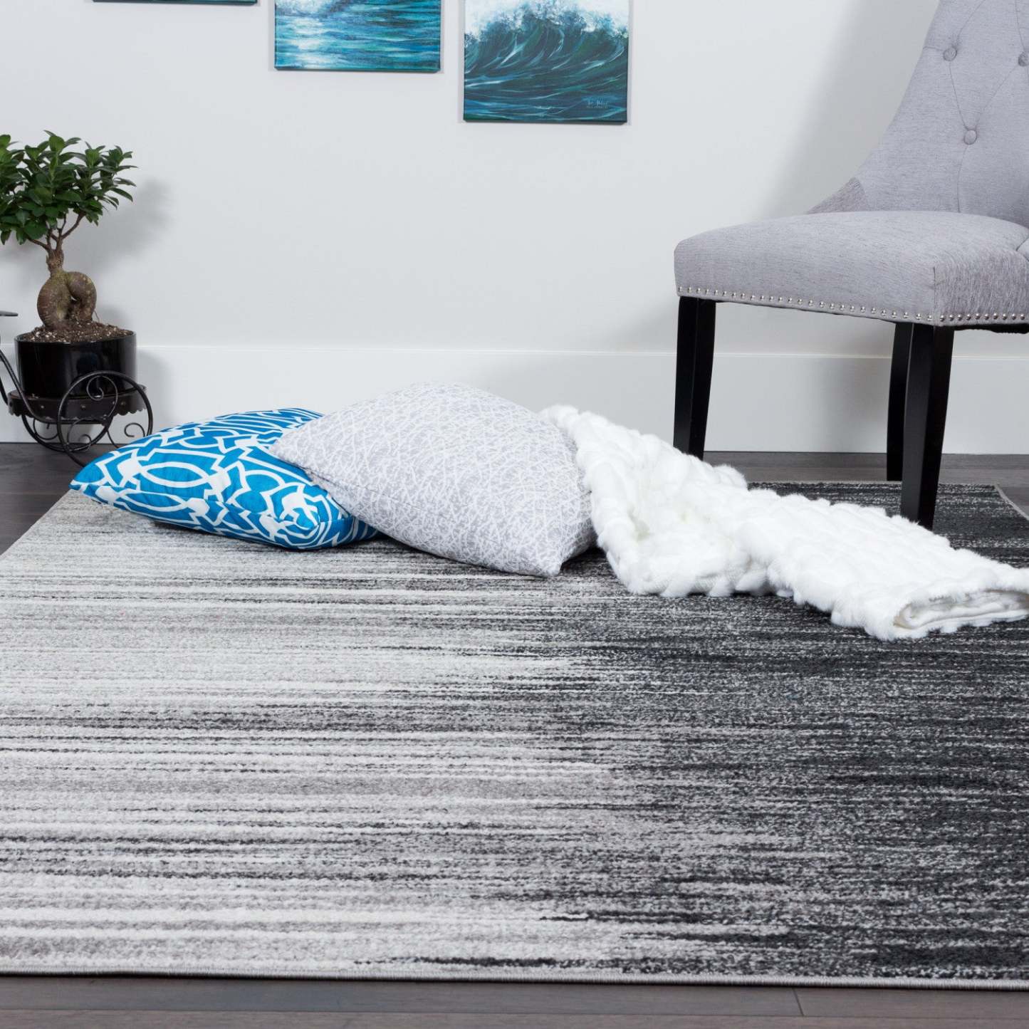 Tapis Lav Grey Waves 4x6|Carpette Lav Waves grise 4 x 6|D80GYFCT