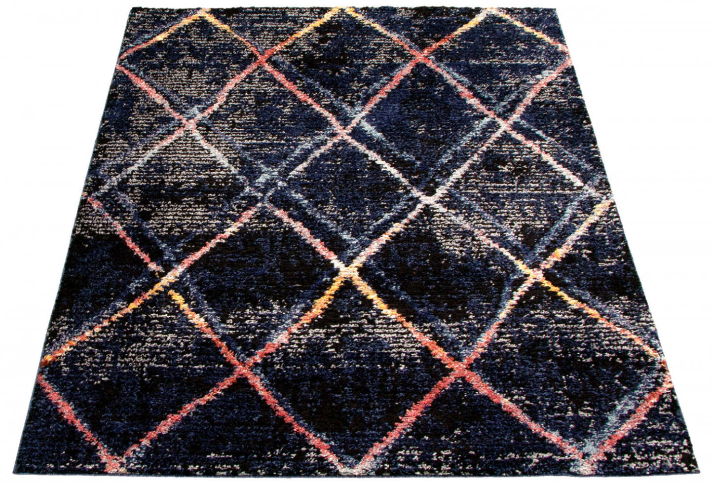 Tapis abstrait bleu marine Makondo - 6'7 x 9'6|Carpette Makondo abstrait bleu marin - 6 pi 7 pox 9 pi 6 po| D28IL4RE