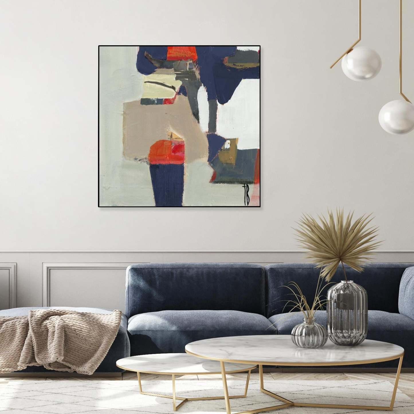 Orange Crush V9 Canvas Framed Black 20x20 Wall Art|Œuvre d'art murale sur toile encadrée noire « Orange Crush V9 » 20 x 20