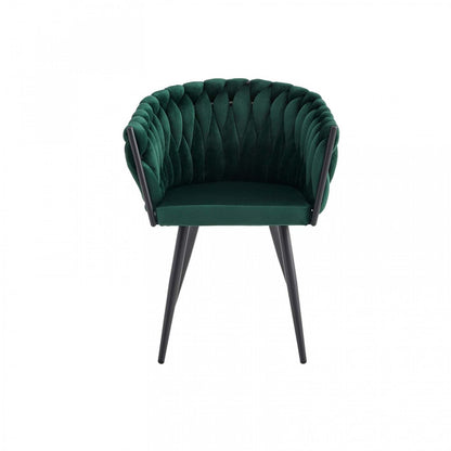 Fauteuil de salle à manger Hildy Accent, velours vert (ensemble de 2) | Chaise de salle à manger avec accoudoirs Hildy en velours vert (ensemble de 2)