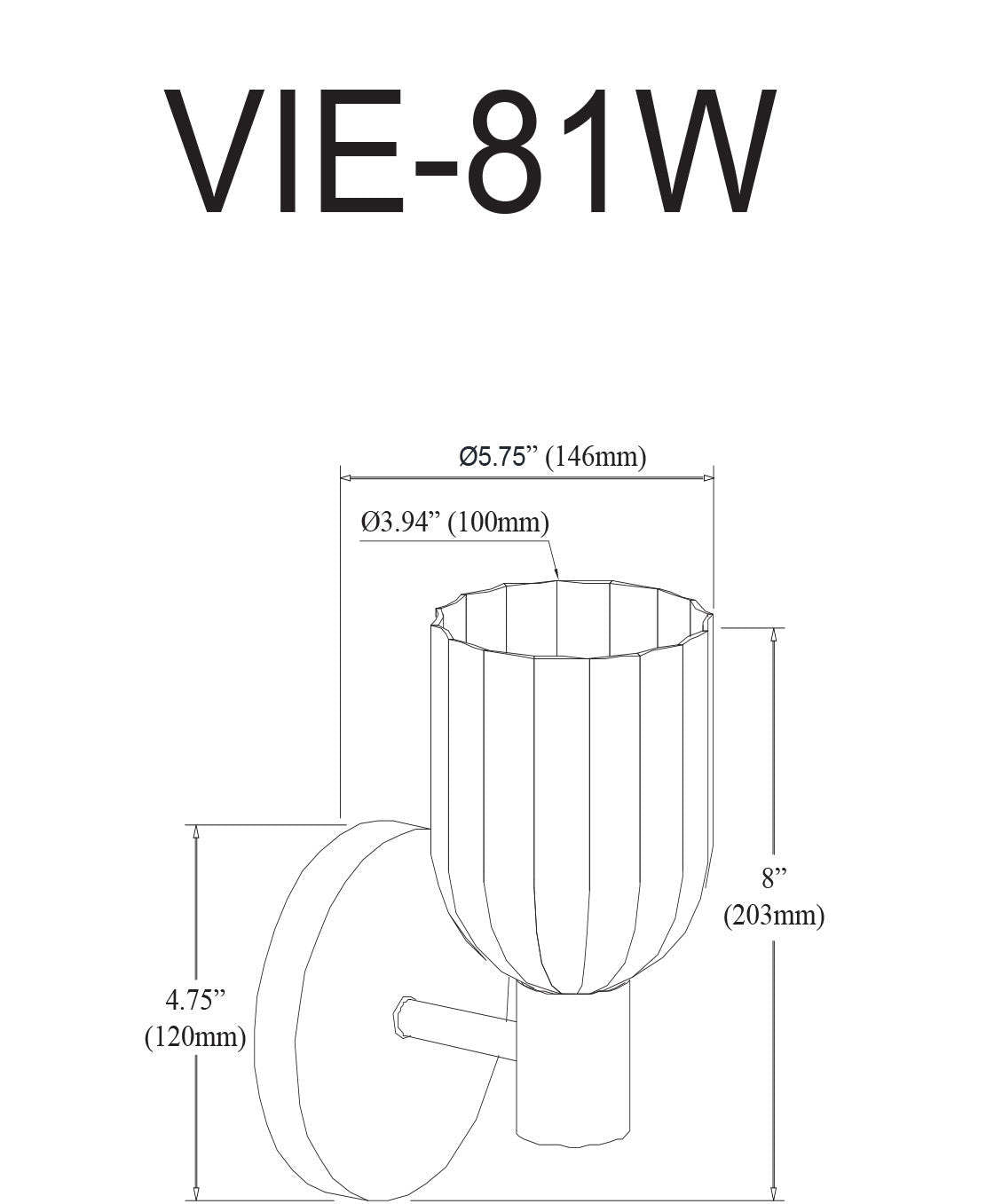 Dainolite Vienna 1 Light Incandescent Wall Sconce Matte Black Clear Ribbed Glass Lamp|Applique murale Vienna de Dainolite en verre côtelé transparent, avec fini noir mat et 1 ampoule incandescente
