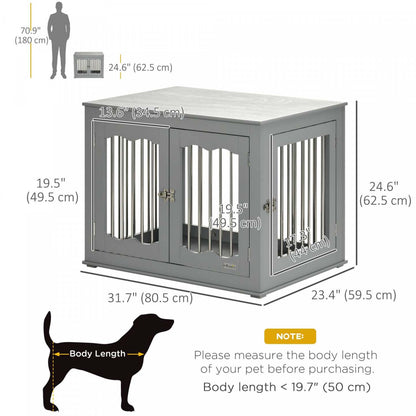 Pawhut Meuble De Niche Pour Chien, Niche Pour Chien 32 avec Trois Portes, Serrures, Cage Pour Chien