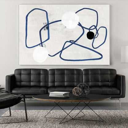Œuvre d'art murale géante « Midblue II » 72 x 48