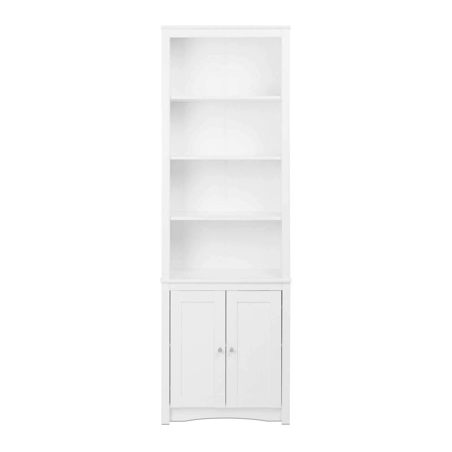 Bibliothèque haute avec deux portes Shaker - Blanc|Bibliothèque haute avec 2 portes de style Shaker - blanche