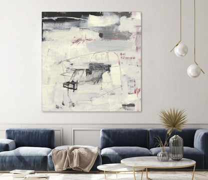 Œuvre d'art murale géante « Structures From Silence » 72 x 72