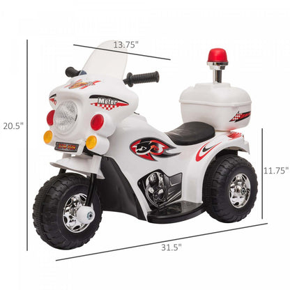 Aosom Moto Electrique Pour Enfants Avec Musique Et Boutons De Klaxon, Conception Stable A 3 Roues Et
