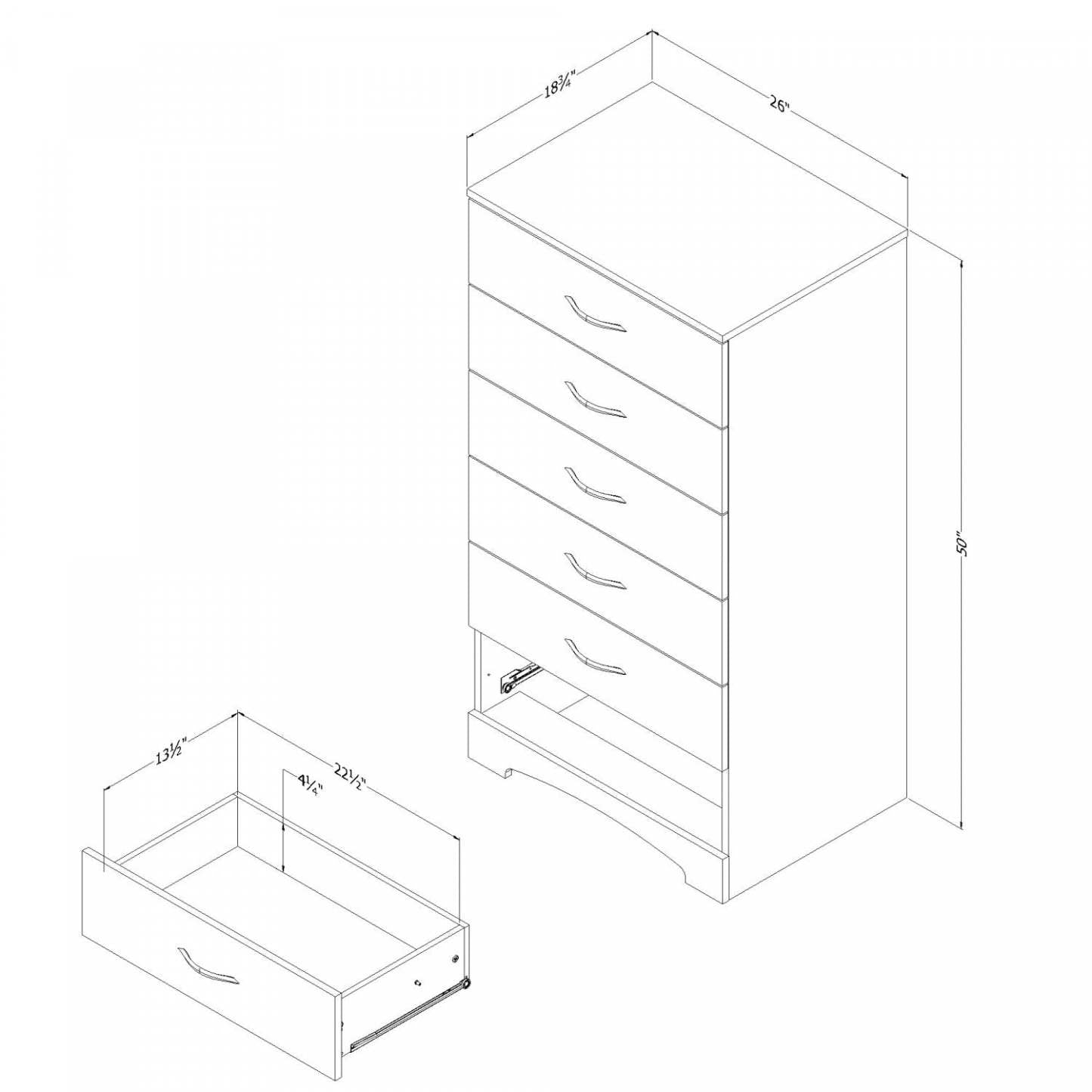Commode 6 tiroirs Step One - Noir pur | Commode 6 tiroirs Step One - Noir uni